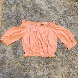 Pink off the shoulder crop top